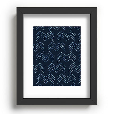 PI Photography and Designs Tribal Chevron Navy Blue Recessed Framing Rectangle
