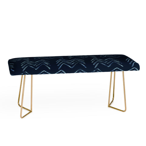 PI Photography and Designs Tribal Chevron Navy Blue Bench
