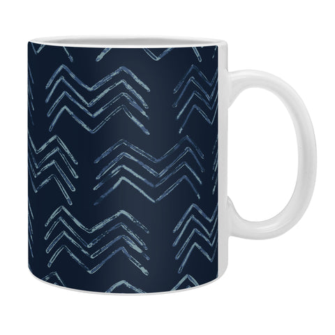 PI Photography and Designs Tribal Chevron Navy Blue Coffee Mug