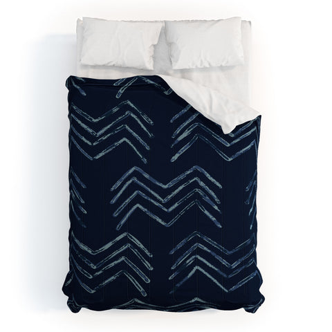PI Photography and Designs Tribal Chevron Navy Blue Comforter