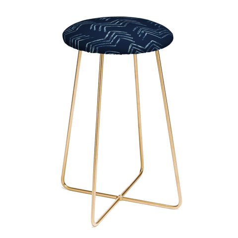 PI Photography and Designs Tribal Chevron Navy Blue Counter Stool