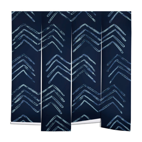 PI Photography and Designs Tribal Chevron Navy Blue Wall Mural
