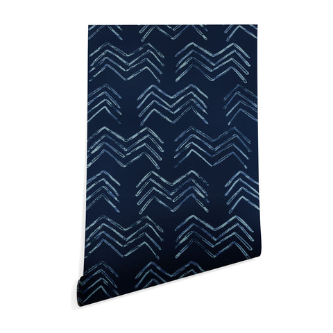 PI Photography and Designs Tribal Chevron Navy Blue Wallpaper