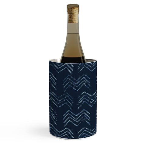PI Photography and Designs Tribal Chevron Navy Blue Wine Chiller