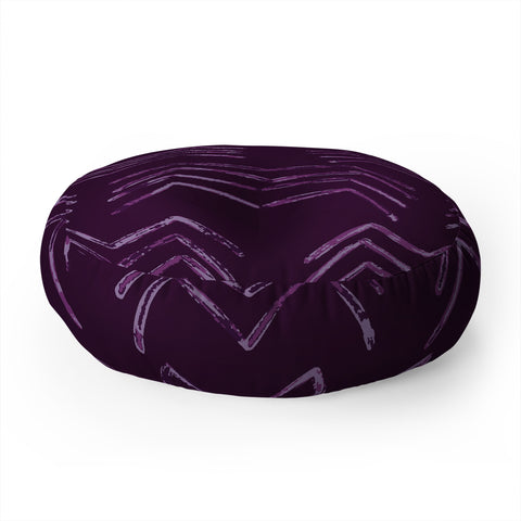 PI Photography and Designs Tribal Chevron Purple Floor Pillow Round