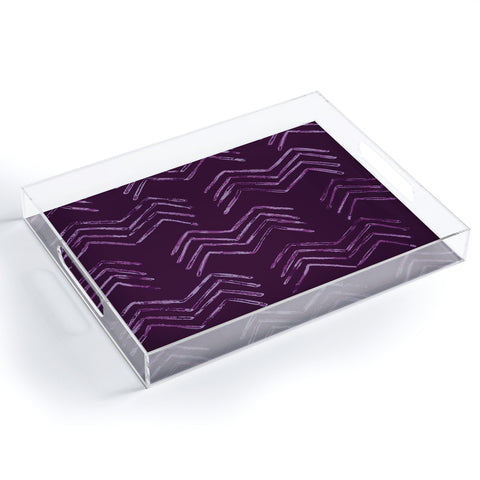 PI Photography and Designs Tribal Chevron Purple Acrylic Tray