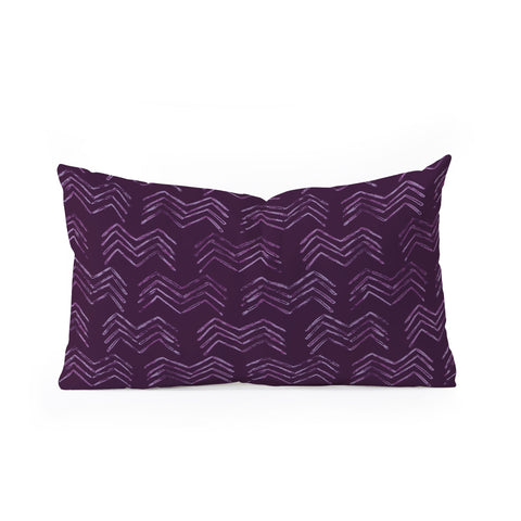 PI Photography and Designs Tribal Chevron Purple Oblong Throw Pillow