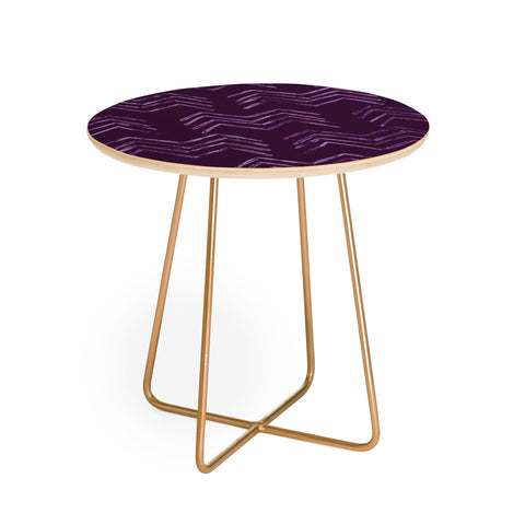 PI Photography and Designs Tribal Chevron Purple Round Side Table