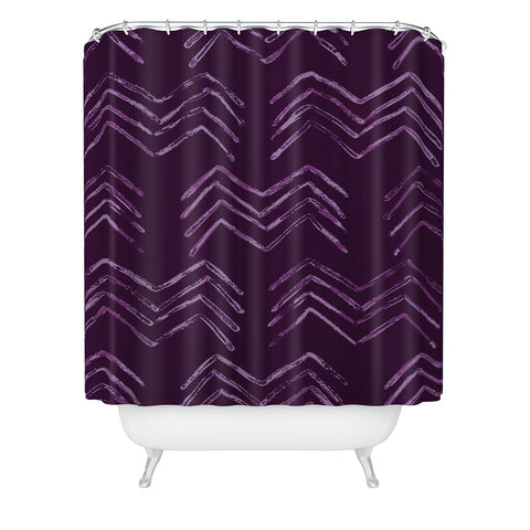 PI Photography and Designs Tribal Chevron Purple Shower Curtain