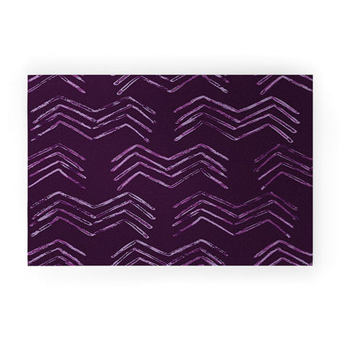 PI Photography and Designs Tribal Chevron Purple Welcome Mat