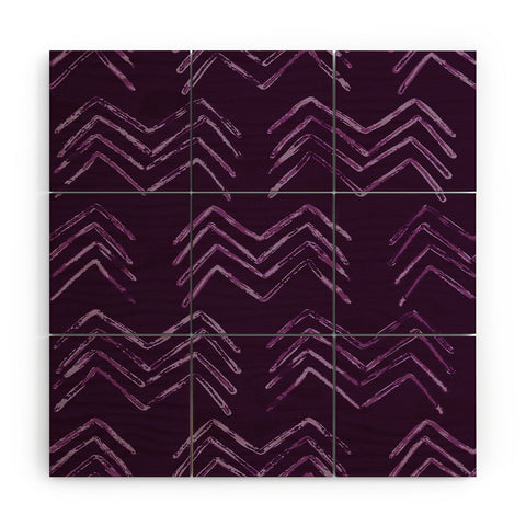 PI Photography and Designs Tribal Chevron Purple Wood Wall Mural