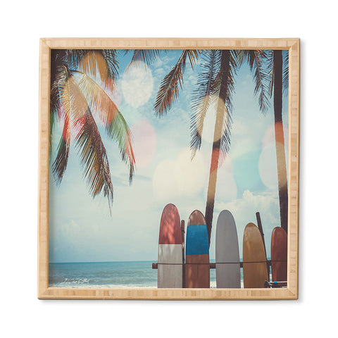 PI Photography and Designs Tropical Surfboard Scene Framed Wall Art