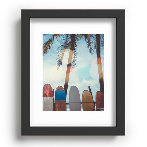 PI Photography and Designs Tropical Surfboard Scene Recessed Framing Rectangle