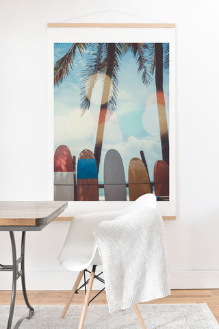 PI Photography and Designs Tropical Surfboard Scene Art Print And Hanger