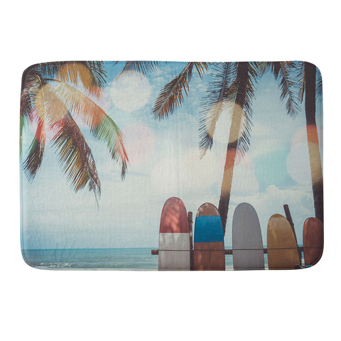 PI Photography and Designs Tropical Surfboard Scene Memory Foam Bath Mat