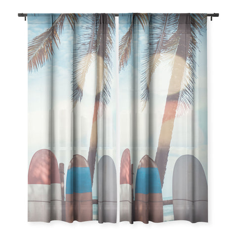 PI Photography and Designs Tropical Surfboard Scene Sheer Non Repeat