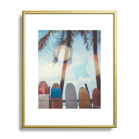 PI Photography and Designs Tropical Surfboard Scene Metal Framed Art Print