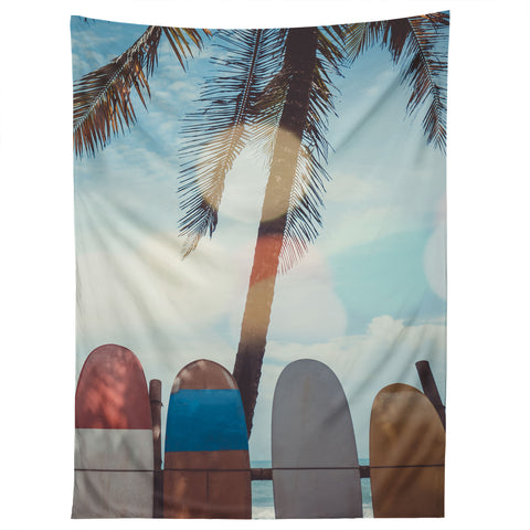 PI Photography and Designs Tropical Surfboard Scene Tapestry