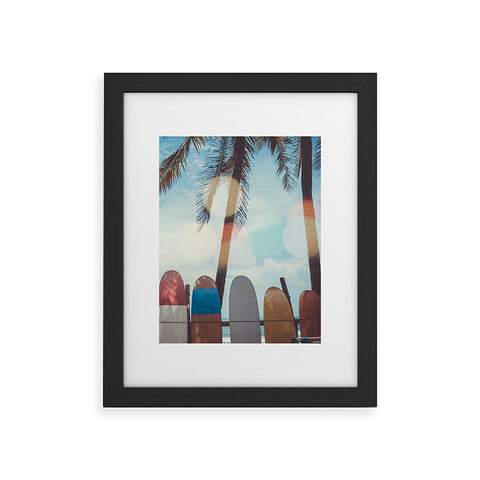 PI Photography and Designs Tropical Surfboard Scene Framed Art Print
