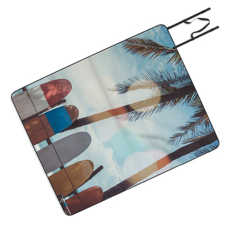 PI Photography and Designs Tropical Surfboard Scene Picnic Blanket