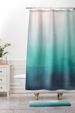 PI Photography and Designs Watercolor Blend Shower Curtain And Mat