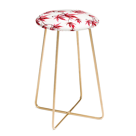 PI Photography and Designs Watercolor Japanese Maple Counter Stool