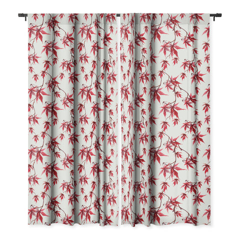 PI Photography and Designs Watercolor Japanese Maple Blackout Window Curtain