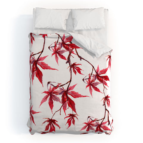 PI Photography and Designs Watercolor Japanese Maple Duvet Cover