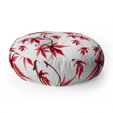 PI Photography and Designs Watercolor Japanese Maple Floor Pillow Round
