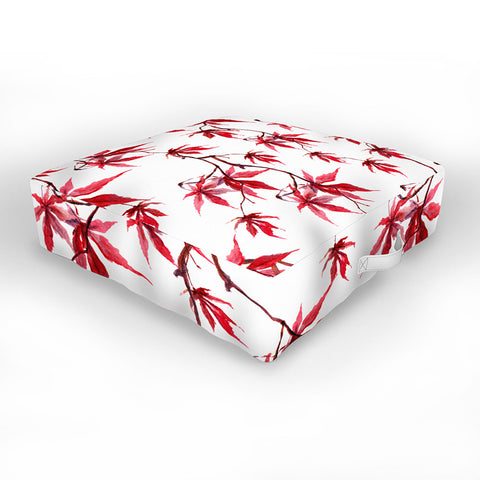 PI Photography and Designs Watercolor Japanese Maple Outdoor Floor Cushion
