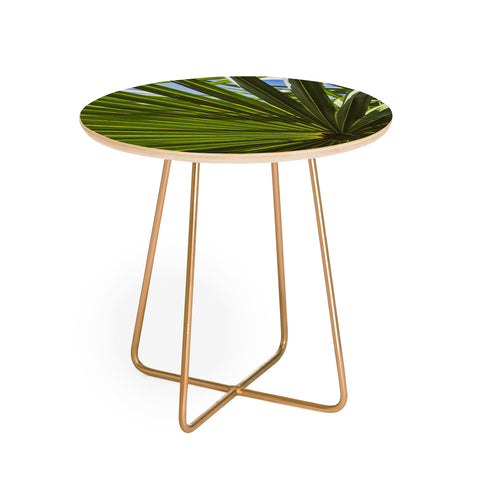 PI Photography and Designs Wide Palm Leaves Round Side Table