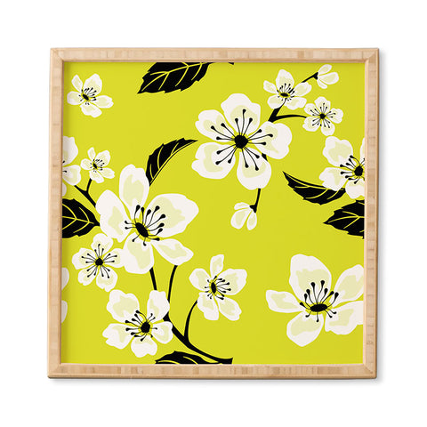 PI Photography and Designs Yellow Sakura Flowers Framed Wall Art