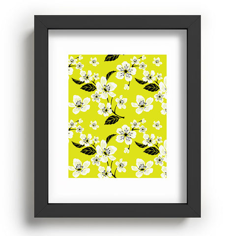PI Photography and Designs Yellow Sakura Flowers Recessed Framing Rectangle