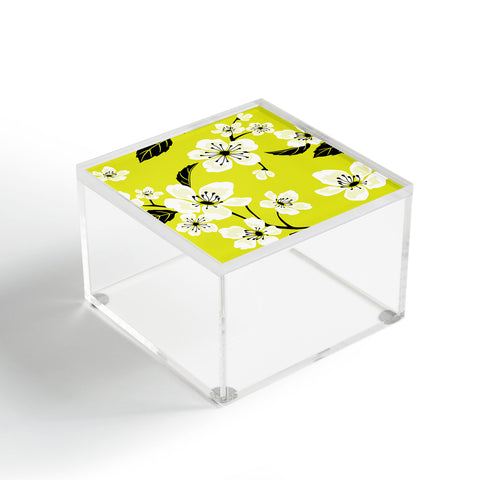 PI Photography and Designs Yellow Sakura Flowers Acrylic Box