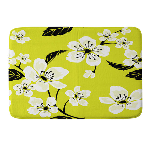 PI Photography and Designs Yellow Sakura Flowers Memory Foam Bath Mat