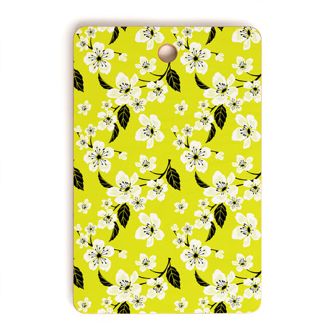 PI Photography and Designs Yellow Sakura Flowers Cutting Board Rectangle