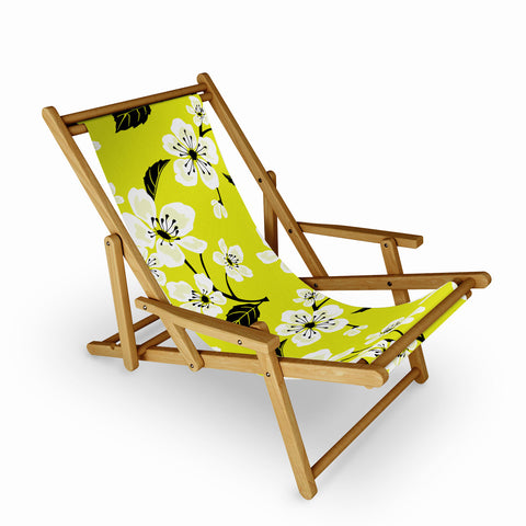 PI Photography and Designs Yellow Sakura Flowers Sling Chair
