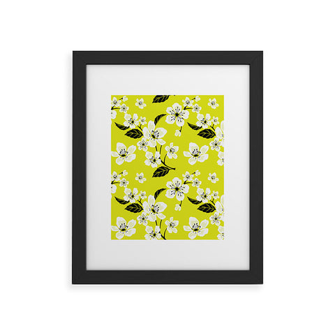 PI Photography and Designs Yellow Sakura Flowers Framed Art Print