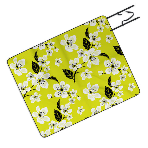 PI Photography and Designs Yellow Sakura Flowers Picnic Blanket