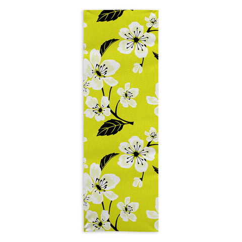 PI Photography and Designs Yellow Sakura Flowers Yoga Towel