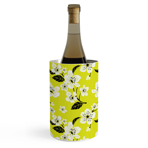 PI Photography and Designs Yellow Sakura Flowers Wine Chiller