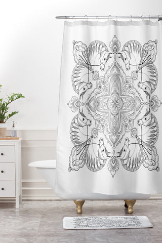 Pimlada Phuapradit Arabian horse Shower Curtain And Mat