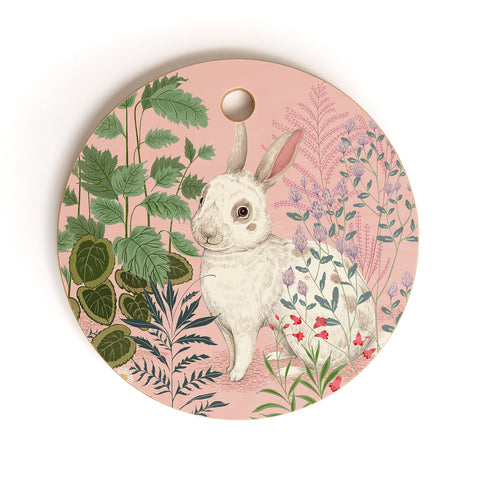 Pimlada Phuapradit Backyard Bunny Cutting Board Round