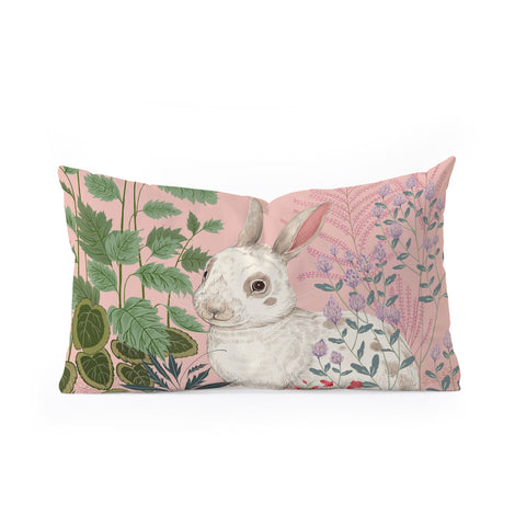 Pimlada Phuapradit Backyard Bunny Oblong Throw Pillow