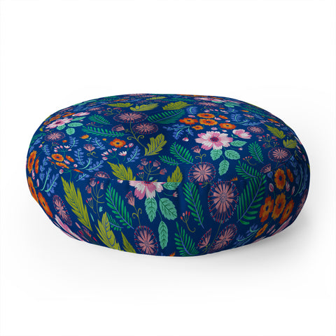 Pimlada Phuapradit Bijou Blue Floor Pillow Round