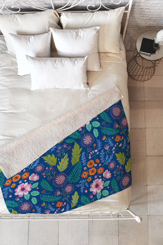 Pimlada Phuapradit Bijou Blue Fleece Throw Blanket