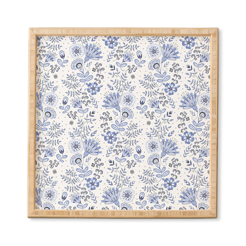 Pimlada Phuapradit Blue and white floral 1 Framed Wall Art