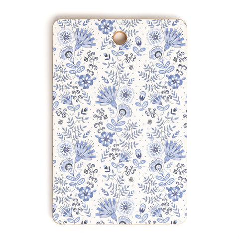 Pimlada Phuapradit Blue and white floral 1 Cutting Board Rectangle