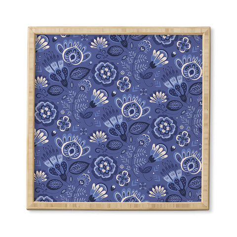 Pimlada Phuapradit Blue and white Floral 2 Framed Wall Art