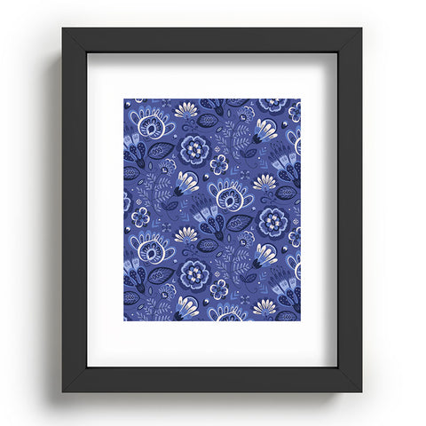 Pimlada Phuapradit Blue and white Floral 2 Recessed Framing Rectangle